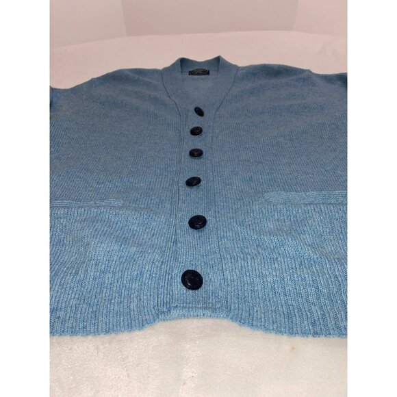Vintage Kurt Cobain-Inspired Blue Cardigan Sweater With Button Closure Wool Larg - Picture 6 of 8